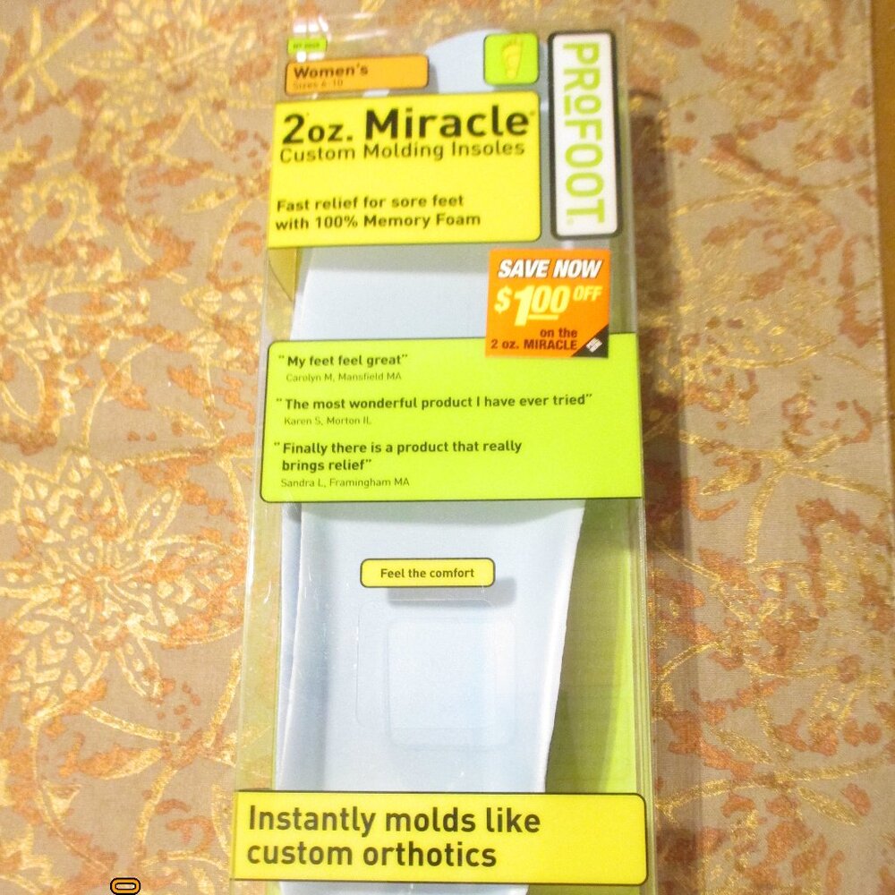 NEW NOS ProFoot 2oz Miracle Custom Mold Insoles WOMEN SZ 6-10 Sore Feet BLUE